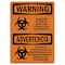 Signmission OSHA Warning Sign, 7" H, 10" W, Biohazard No Food Or Drink Bilingual, Landscape, WS-D-L-12496 OS-WS-D-710-L-12496 - alternate 1